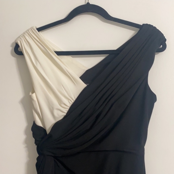Adrianna Papell Black & White Dress Women Size 4 - Picture 5 of 13